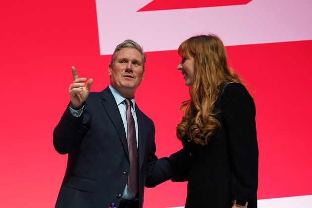 Keir Starmer with deputy Labour leader Angela Rayner at the annual Labour party conference in Liverpool.