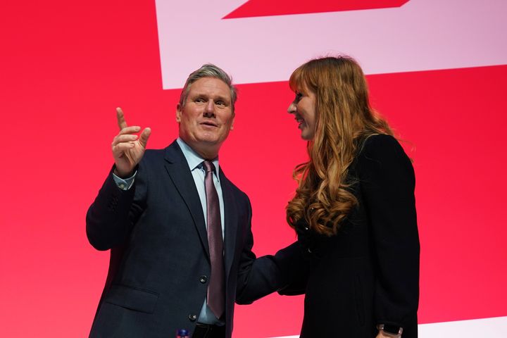Keir Starmer with deputy Labour leader Angela Rayner at the annual Labour party conference in Liverpool.