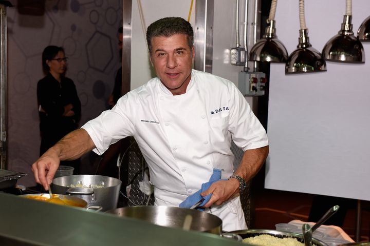 Chef Michael Chiarello, seen here in 2014, has died at the age of 61 after suffering an allergic reaction that caused anaphylactic shock.