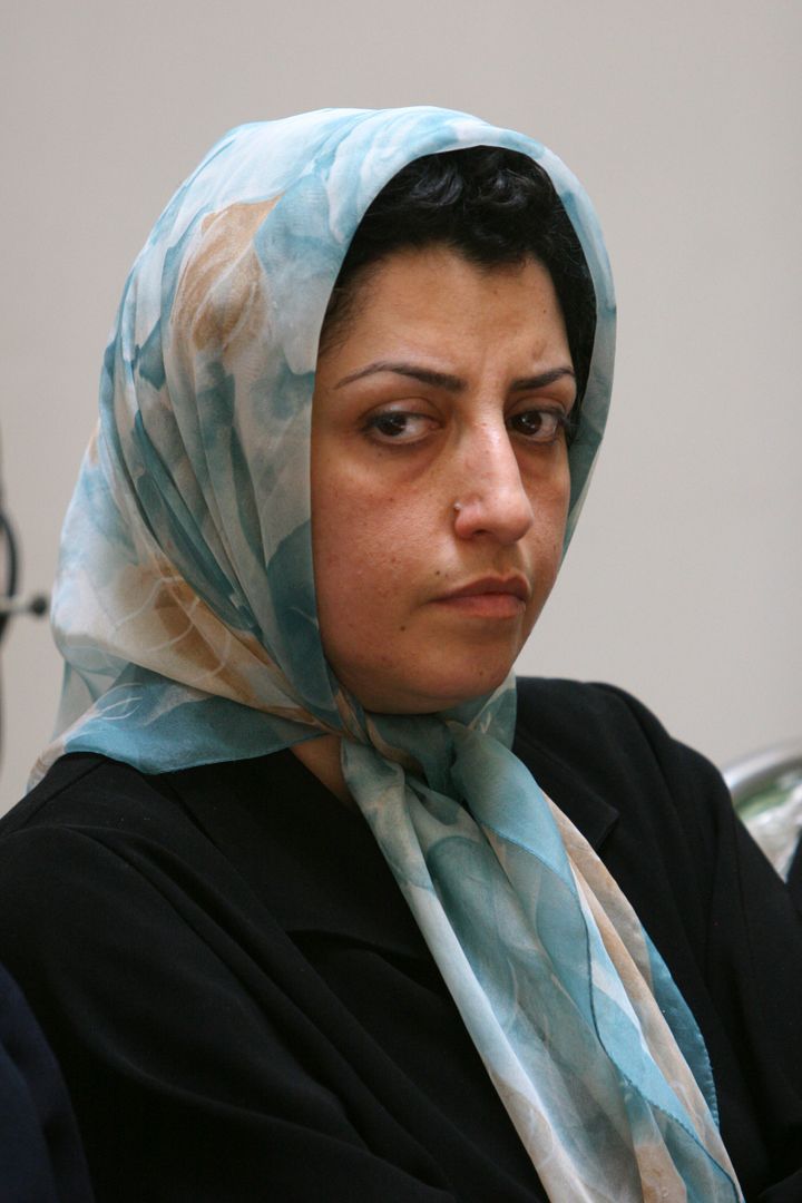 In this Aug. 27, 2007 photo, prominent Iranian human rights activist Narges Mohammadi attends a meeting on women's rights in Tehran, Iran. Mohammadi, who is already imprisoned in Iran has been sentenced to 10 years in prison in a new trial, a ruling denounced Friday, May 20, 2016 by the United Nations, as it called for her immediate release. Mohammadi is close to Iranian Nobel Peace Prize laureate Shirin Ebadi, who founded the Defenders of Human Rights Center. (AP Photo/Vahid Salemi)