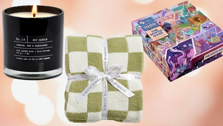 Reviewers love this luxury-scented candle, plush throw blanket, and 1,000-piece puzzle.