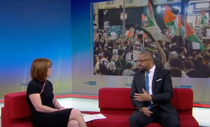 Kay Burley and James Cleverly on Sky News this morning.