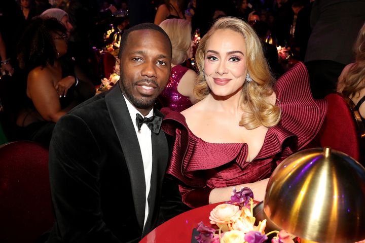 Rich Paul and Adele pictured at this year's Grammys