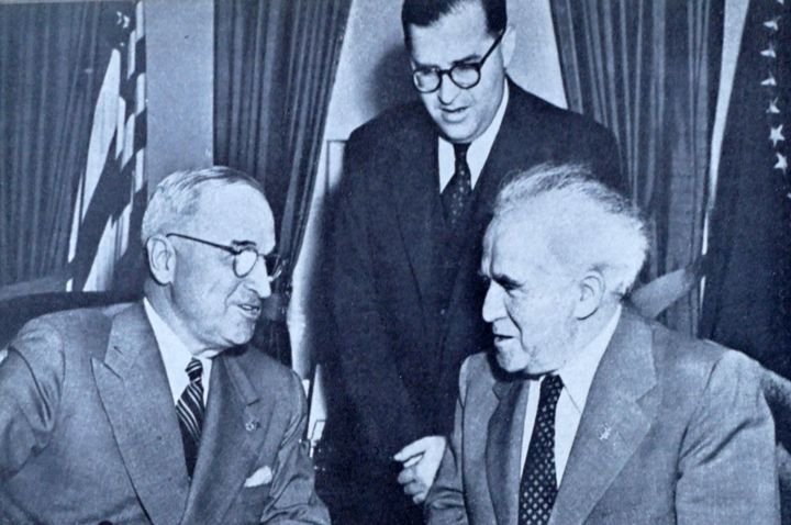 Ο Αμερικανός πρόεδρος Χάρυ Τρούμαν και ο Ισραηλινός πρωθυπουργός Ντέινβιντ Μπεν- Γκουριόν, στις 8 Μαίου 1951. 