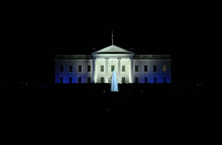 On October 9, the White House was illuminated in the blue and white colors of the Israeli flag.