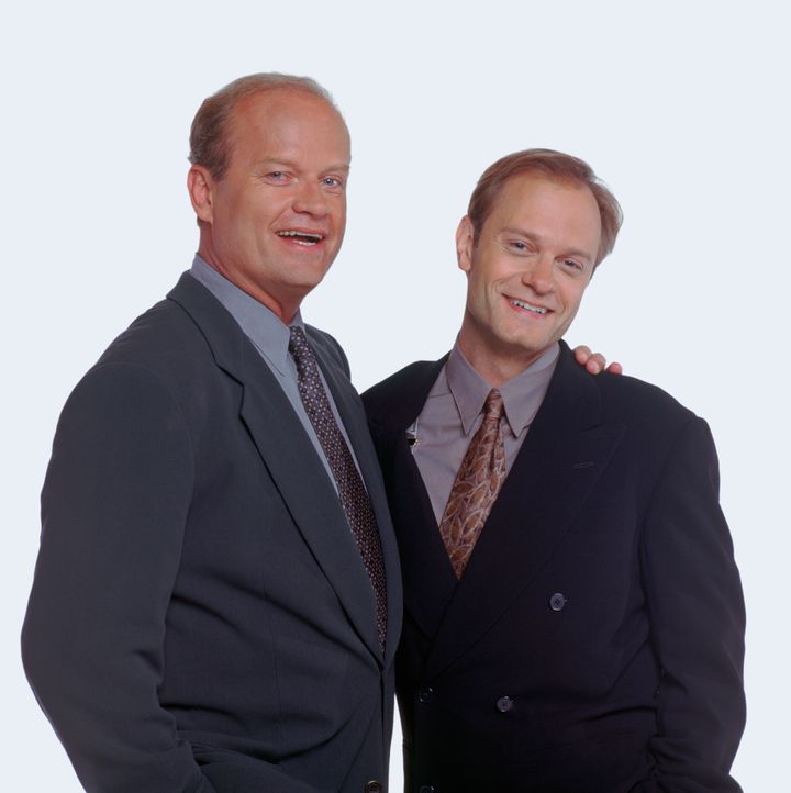 David Hyde Pierce (right) as Dr. Niles Crane