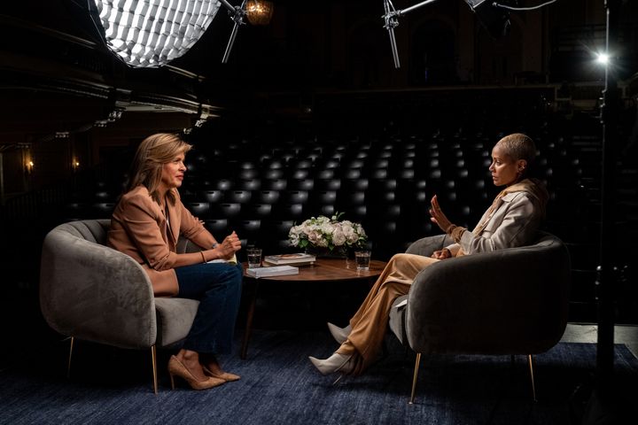 Hoda and Jada pictured on the set of their sitdown interview