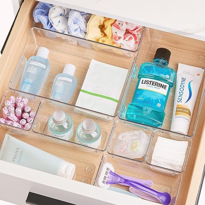 Clear drawer organizers (19% off)