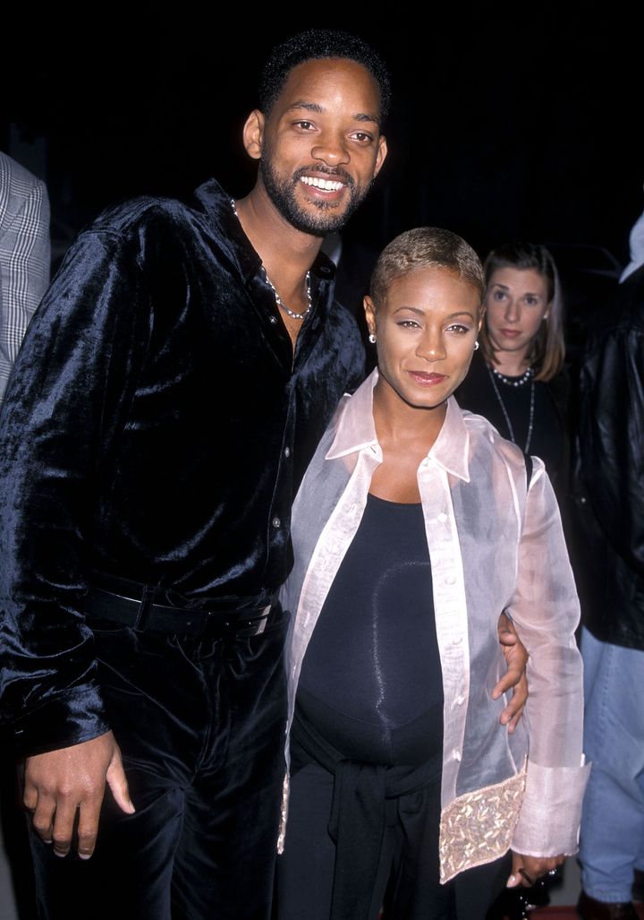 Actor Will Smith and actress Jada Pinkett Smith attend the "Woo" Hollywood Premiere on May 5, 1998 at Pacific's Cinerama Dome in Hollywood, California.