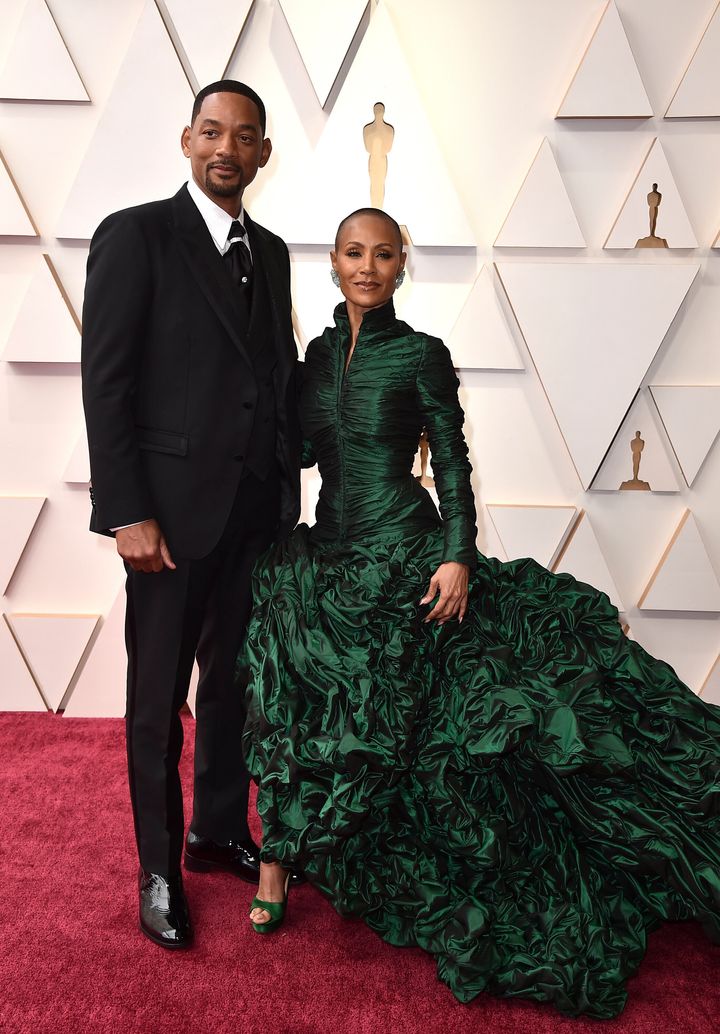 Will Smith and Jada Pinkett Smith arrive at the Dolby Theatre in Los Angeles for the 2022 Oscars.