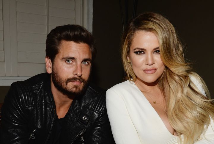 Scott Disick and Khloé Kardashian are pictured at Chateau Marmont on April 23, 2015, in Los Angeles.
