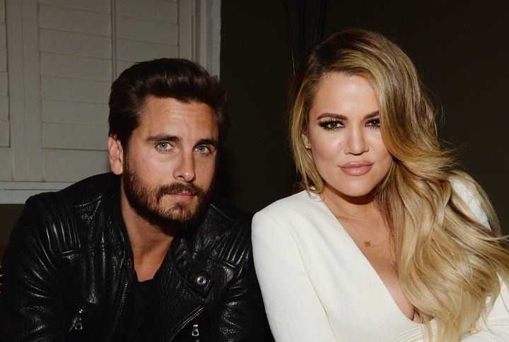 Scott Disick e Khloé Kardashian são fotografados no Chateau Marmont em 23 de abril de 2015, em Los Angeles.