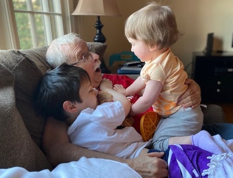 "Granddaddy" with his grandchildren.