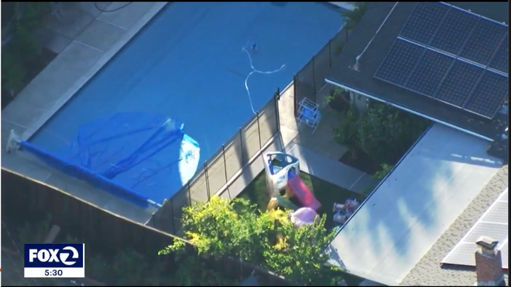 The pool at Happy Happy Daycare where the children fell in.