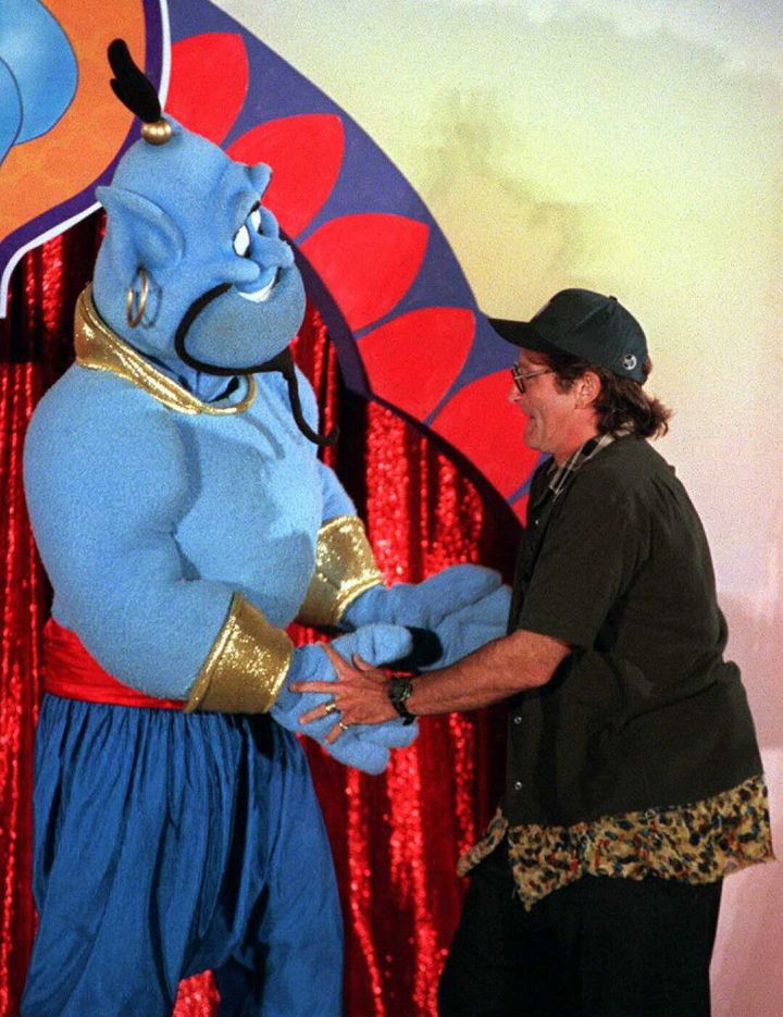 Robin Williams with his character in 1996