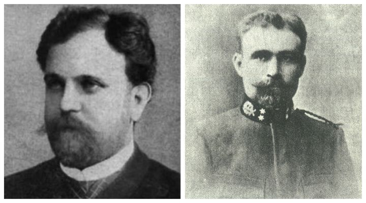 Ο ποιητής Λορέντζος Μαβίλης. Εκείνος και ο Καρκαβίτσας ήταν ιδρυτικά μέλη του Εκπαιδευτικού Ομίλου. ΔΕΞΙΑ: Τον Αύγουστο του 1896 ο Καρκαβίτσας κατατάχθηκε στον στρατό ως μόνιμος στρατιωτικός γιατρός. Στη φωτογραφία εικονίζεται το 1900 με στολή υπιάτρου.