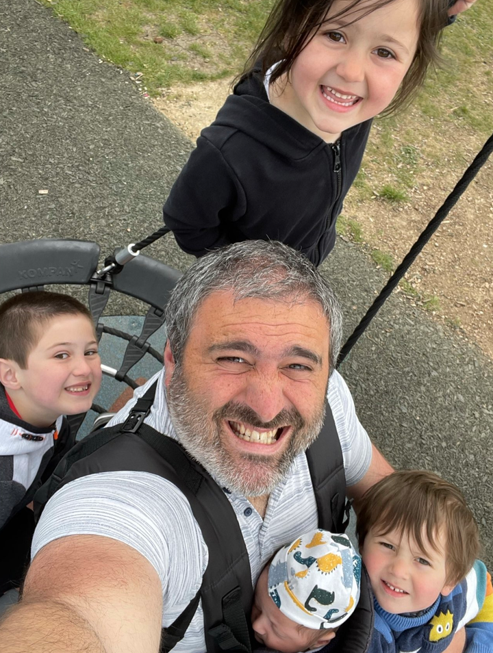 Simon Harris with his four children.