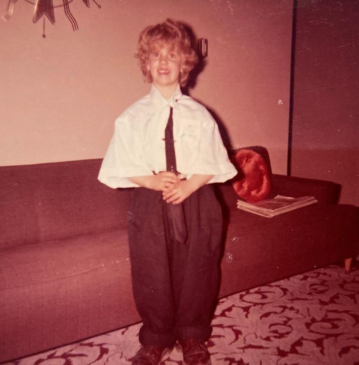 The author wearing his dad's clothes in 1963.
