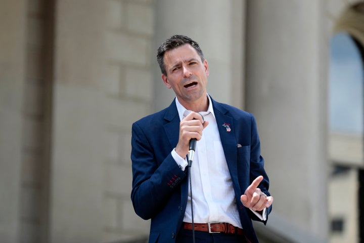 Ryan Kelley, a Republican candidate for Michigan governor, was filmed shouting,