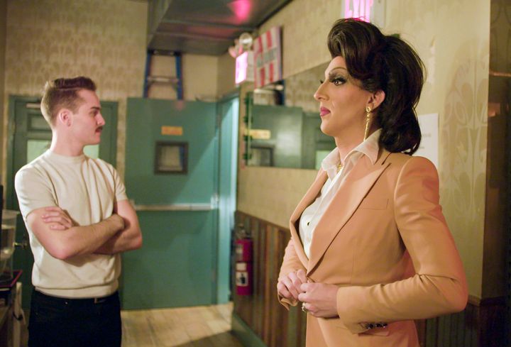 Marti Gould Cummings (right) in "Queen of New York," which premiered Oct. 16 at NewFest, New York's premier LGBTQ+ film festival. 