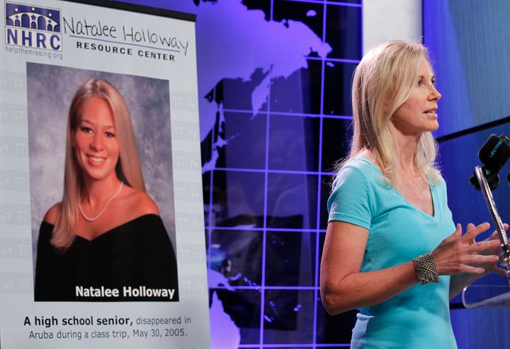 Beth Holloway, mother of Natalee Holloway, speaks during the opening of the Natalee Holloway Resource Center at the National Museum of Crime & Punishment in Washington, June 8, 2010.