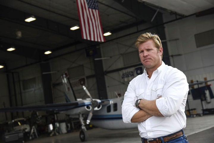 GOP hopeful Tim Sheehy, the founder and CEO of Bridger Aerospace, pauses during a tour of the company's facility on Aug. 30, 2022, in Belgrade, Montana. Sheehy is running for the Republican U.S. Senate nomination in Montana.