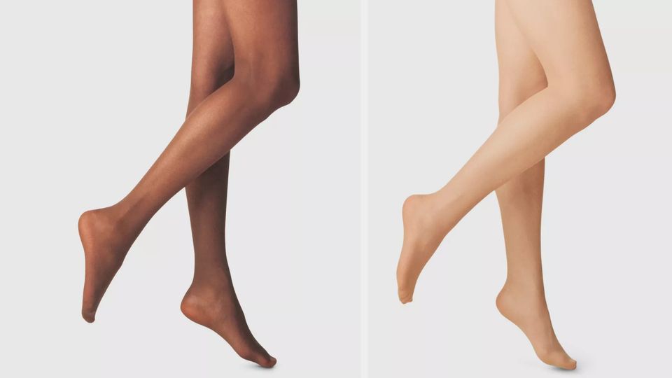 Nubian Skin Glossy 13 Denier Nude Tights In Dark in Natural