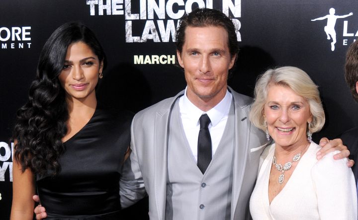 Camila Alves (left) has said that Matthew McConaughey's mom, Mary Kathlene McCabe, put her through the wringer before they married.