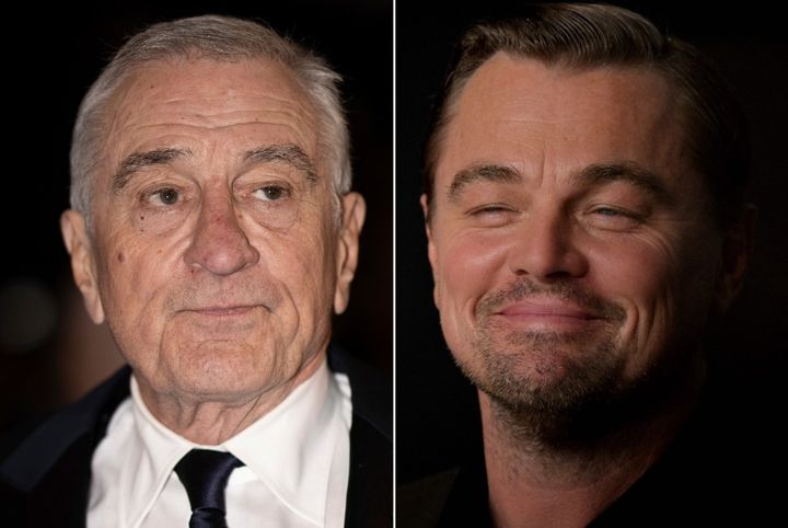 Scorsese said he and De Niro (left) would "look at each other" and roll their eyes at DiCaprio's improv.