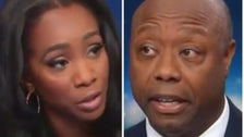 Abby Phillip Confronts Sen. Tim Scott For Opposing Humanitarian Aid To Palestinians Abby Phillip Confronts Sen. Tim Scott For Opposing Humanitarian Aid To Palestinians