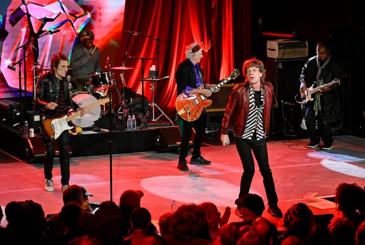 Οι Rolling Stones γιορτάζουν την κυκλοφορία του νέου τους άλμπουμ "Hackney Diamonds" στο κλαμπ Racket, 19 Οκτωβρίου 2023, Νέα Υόρκη. (Photo by Evan Agostini/Invision/AP)