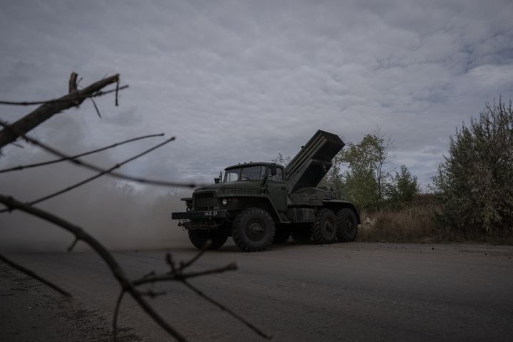 Soldiers of the 59th Motorized Brigade of the Ukrainian army prepare open fire on Russian positions in the direction of Avdiivka, Donetsk Oblast, Ukraine .