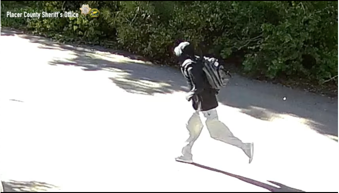 Video released by authorities show the suspected killer running from the home in North Lake Tahoe.