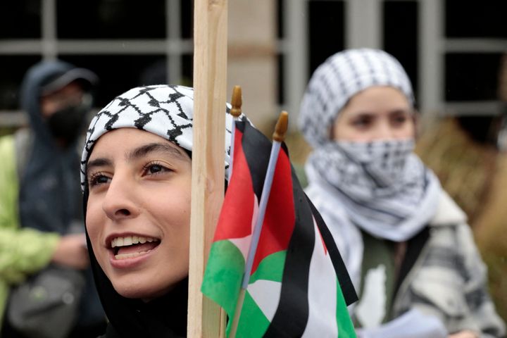 People demonstrate in support of Palestinians in Dearborn, Michigan, on Oct. 14. Some Arab American activists say they are tired of Democrats taking them for granted.