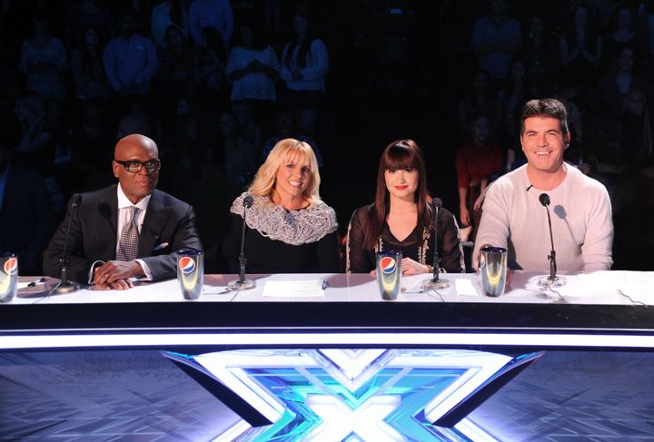 X Factor USA season two judges L.A. Reid, Britney Spears, Demi Lovato and Simon Cowell 