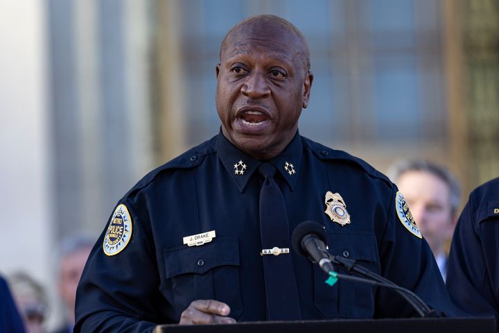 Nashville Police Chief John Drake, seen in March, said he had had “very minimal contact over many years” with his son. He called for his capture and for him to be “held accountable for his actions.”