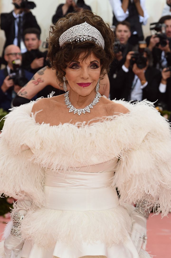 Joan Collins attends the 2019 Met Gala. She writes about the evening in her new book.