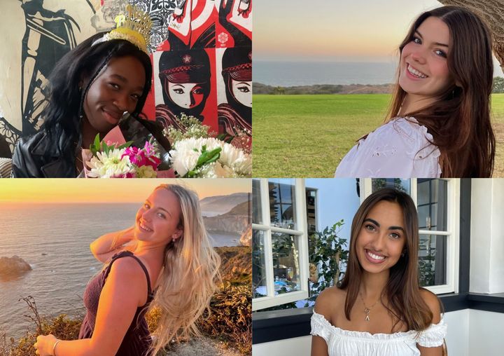 Deslyn Williams (clockwise from top left), Niamh Rolston, Asha Weir and Peyton Stewart in photos released by Pepperdine University.