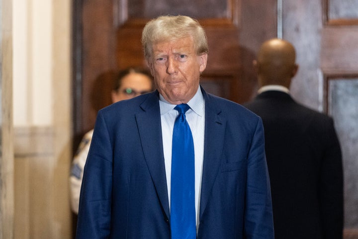 Former President Donald Trump addressed the media before the second day of testimony by his former lawyer Michael Cohen in a civil fraud trial in Manhattan.