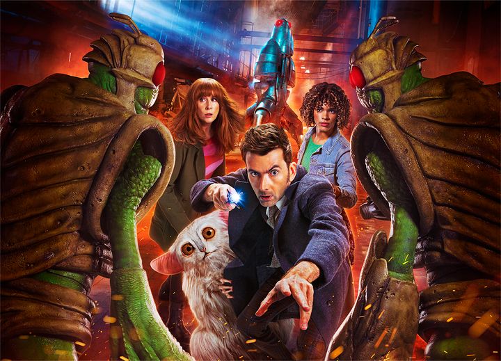 The Doctor (David Tennant), Donna Noble (Catherine Tate) and Rose (Yasmin Finney)