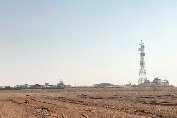 The al-Tanf military outpost in southern Syria is seen on Oct. 22, 2018. The Pentagon says the U.S. military launched airstrikes early Oct. 27, 2023, on two locations in eastern Syria linked to Iran’s Revolutionary Guard Corps. The strikes come in retaliation for a slew of drone and missile attacks against U.S. bases and personnel in the region. 