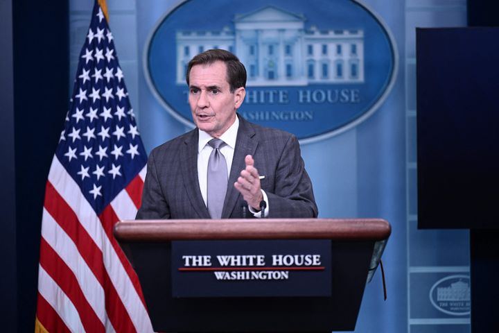 US National Security Council spokesman John Kirby speaks during the daily briefing in the Brady Briefing Room of the White House in Washington, DC, on October 26, 2023.