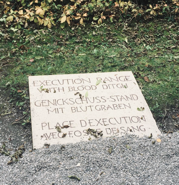 "This marker identifies an execution site where Nazi guards shot 92 Soviet officers in 1944," the author says.