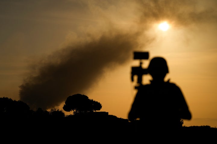 Smoke rises following an Israeli airstrike in the Gaza Strip, as seen from southern Israel, Thursday, Oct. 26, 2023. (AP Photo/Francisco Seco)