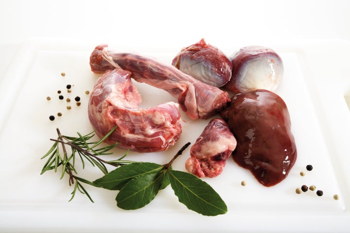 Giblets often contain the turkey's heart, liver, gizzard and neck.