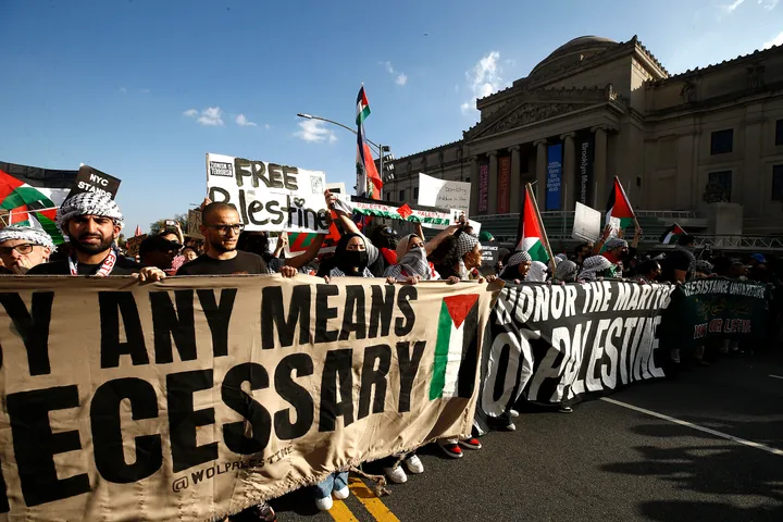 Bella Hadid Joins Palestine March in Brooklyn