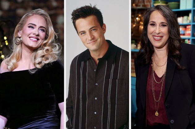 Adele (left) and Maggie Wheeler have paid tribute to Matthew Perry (centre)