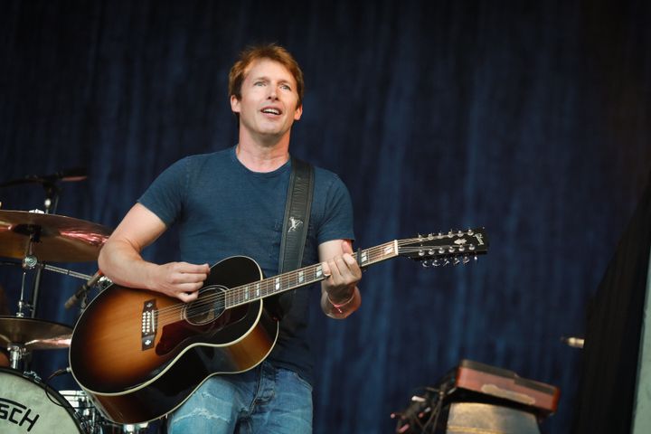 James Blunt performs in Dublin, Ireland, on July 10, 2022. He says he tried to take a "different approach" when dealing with friend Fisher's drug use.