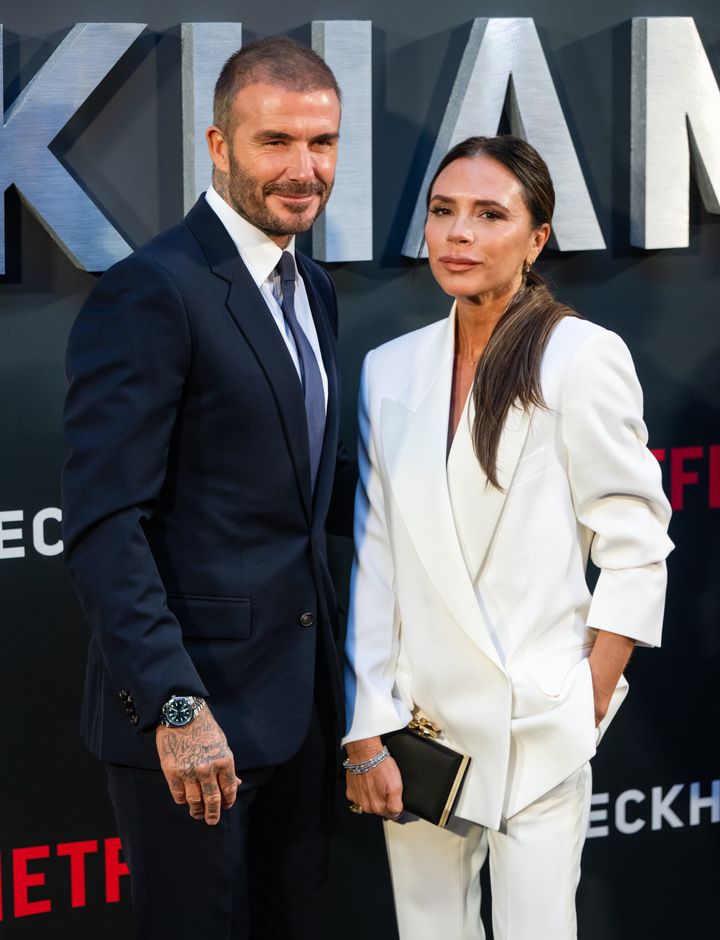 David and Victoria at the premiere of Beckham
