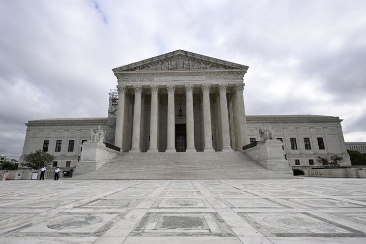 WASHINGTON D.C., UNITED STATES - SEPTEMBER 28: The Supreme Court of the United States building seen in Washington D.C., United States on September 28, 2023. The U.S. Supreme Court began its new nine-month term on Monday with a docket filled with significant cases covering a wide range of issues. These cases include matters related to gun rights, the authority of federal agencies, Purdue Pharma's bankruptcy settlement, the legality of electoral districts drawn by Republicans, and even one case that pertains to certain aspects of Donald Trump's presidency. (Photo by Celal Gunes/Anadolu Agency via Getty Images)